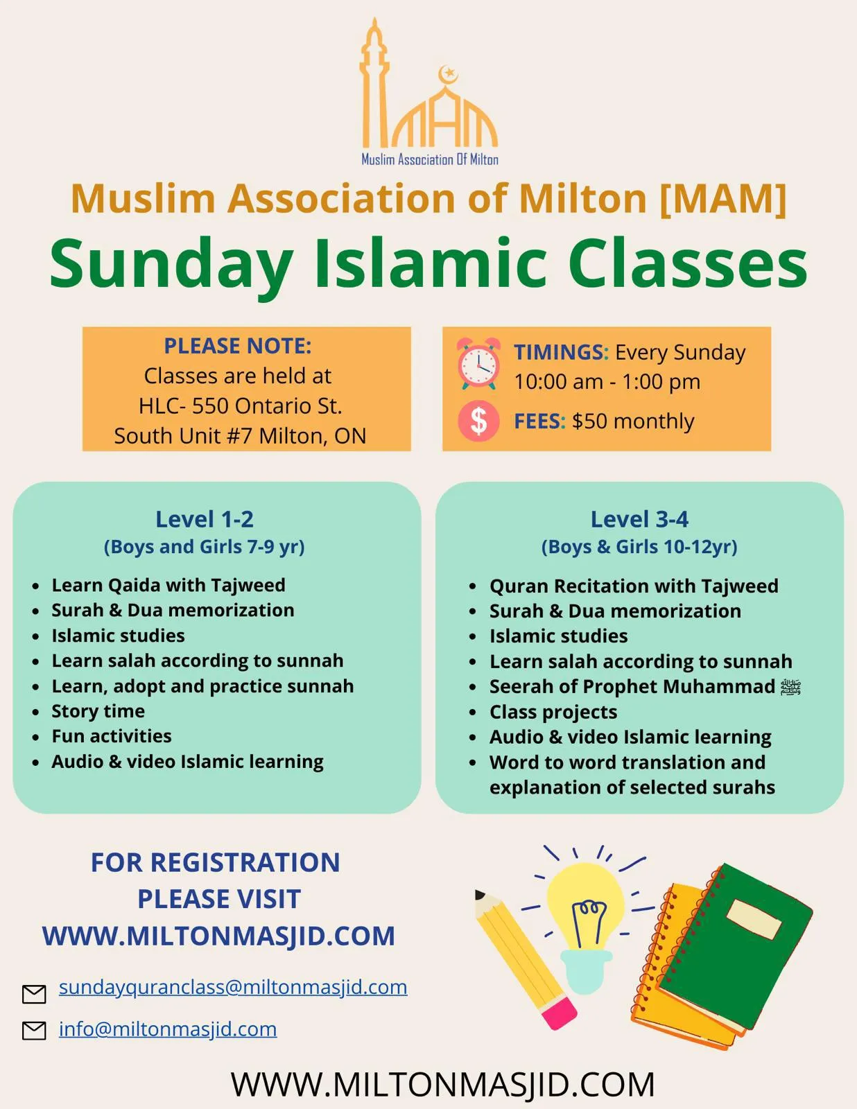 Sunday Islamic Classes